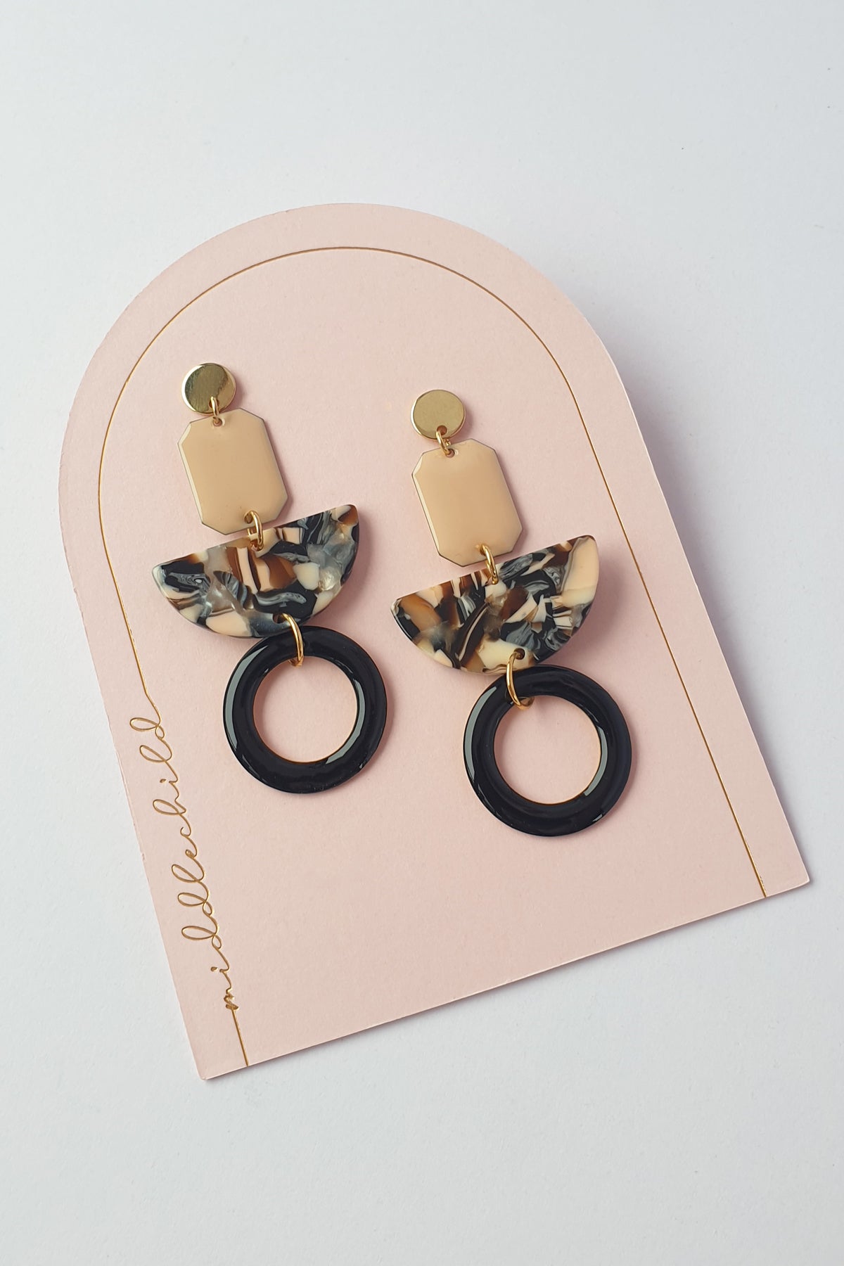 Middle Child Earrings - Deputy (Macadamia/Black)