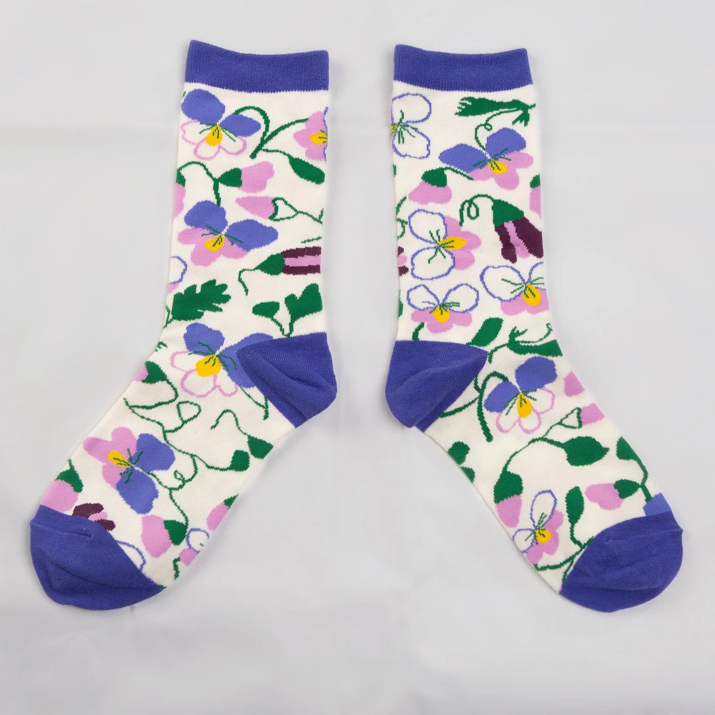 Hello Maë Pansy Socks - Off White