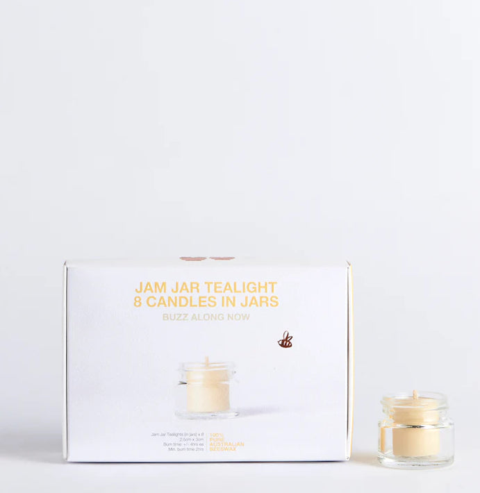 Queen B Beeswax Candles -Jam Jar Tealights