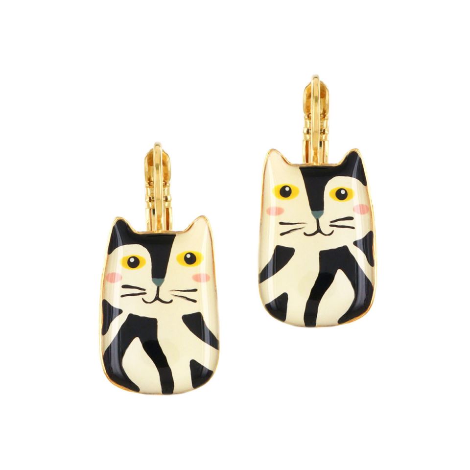 Taratata Jewellery - Alfred Short Cat Lever Back Earrings