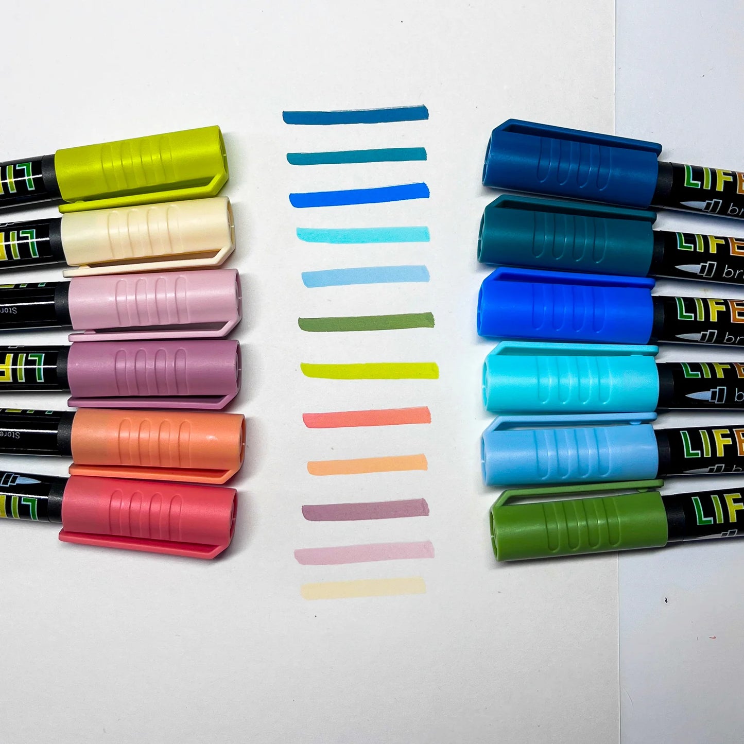 Life of Colour - Ocean Colours Brush Tip Acrylic Paint Pens - Set of 12