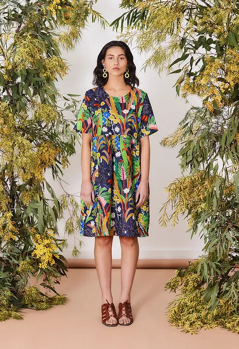 Togetherness Mira Smock Dress - Scattered Seed Print