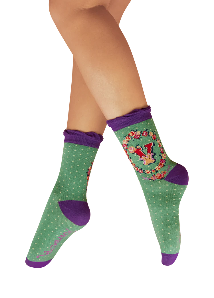 POWDER Letter Socks