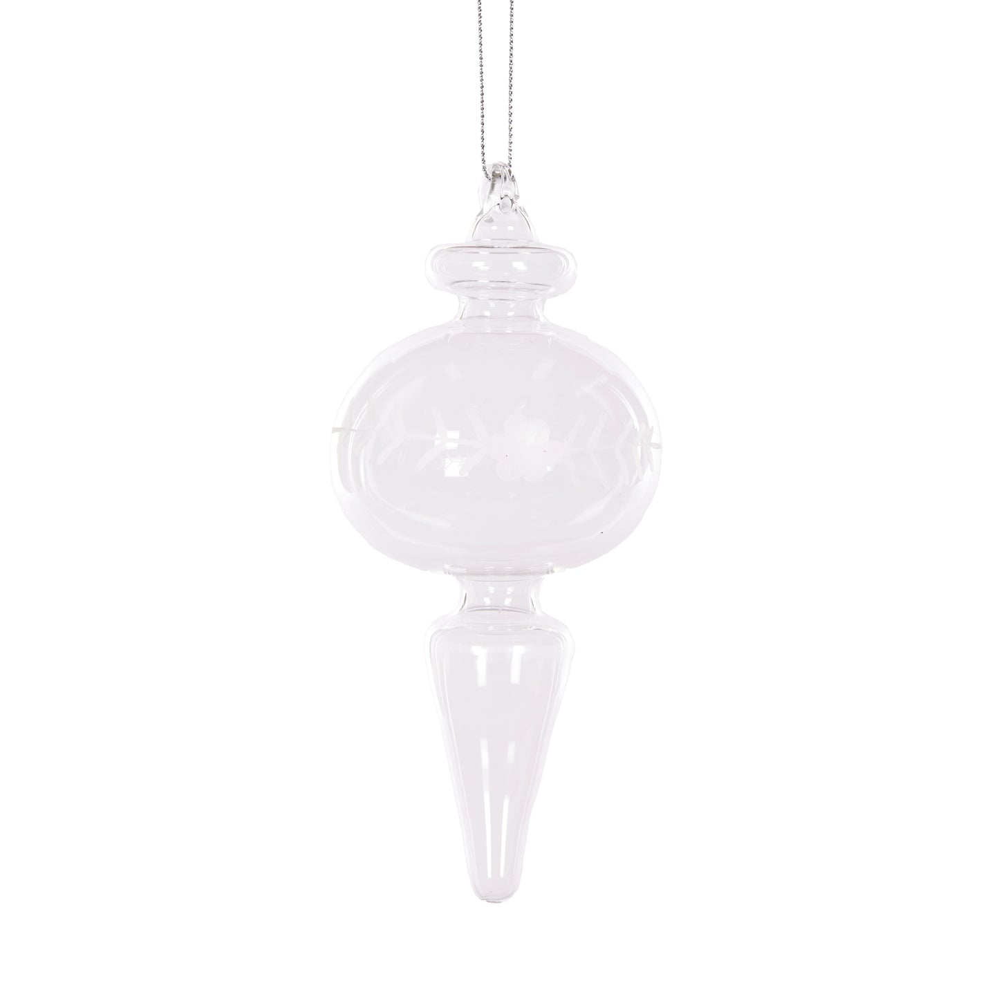 Clear Etched Finial Hanging