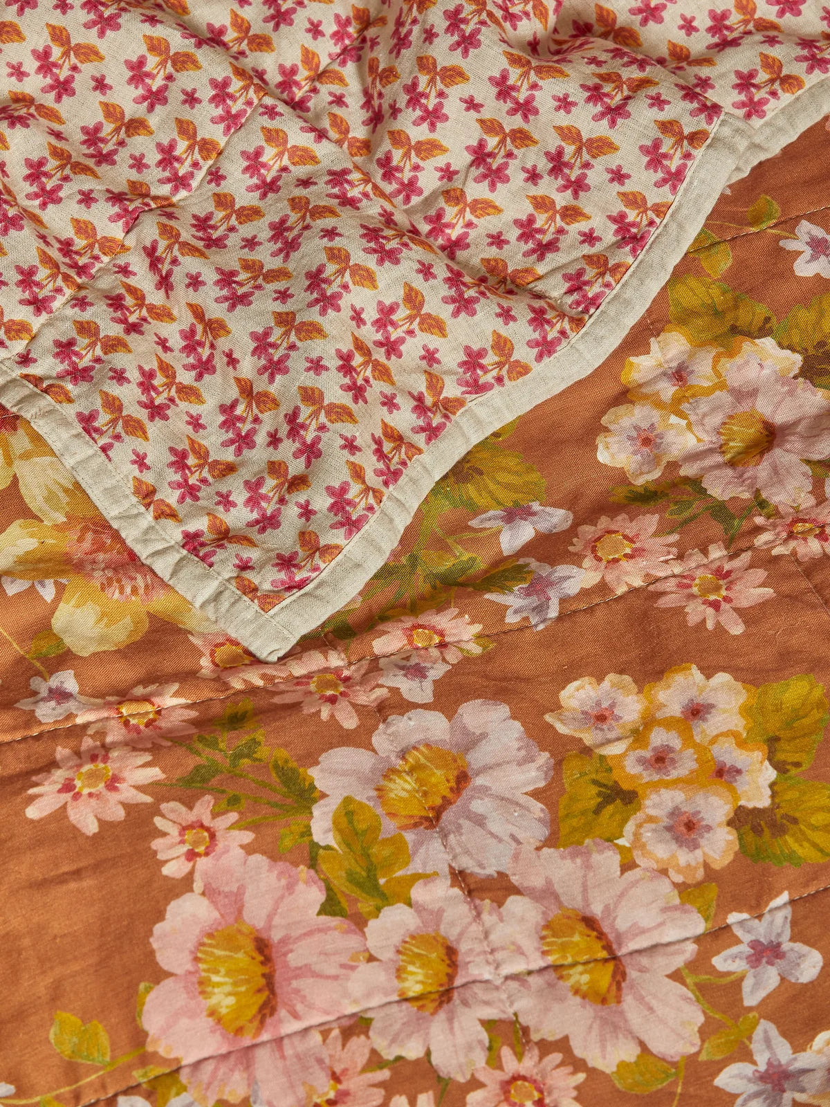 Bonnie and Neil Buttercup RUST reversible linen throw