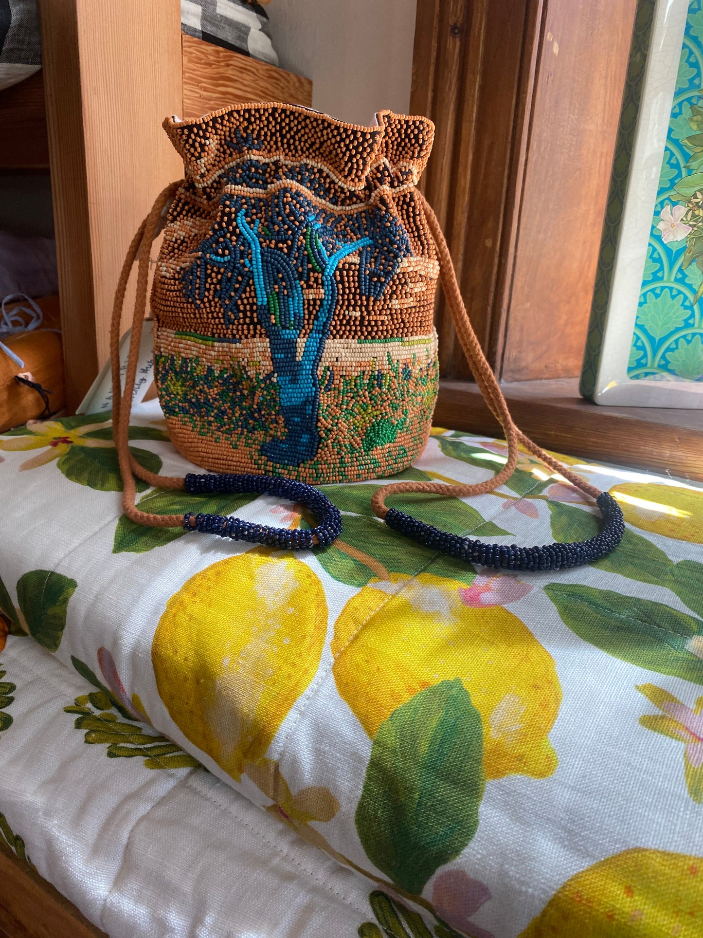 Nancybird - Beaded Pouch - Cork Tree