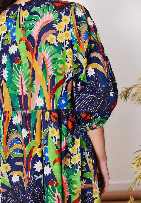 Togetherness Cascade Dress - Scattered Seed Print