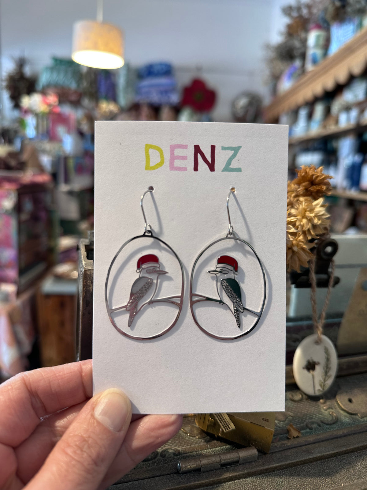 Denz Midi Kookaburra Christmas Earrings