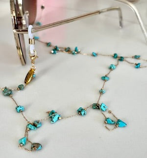 Salty Safari Sunglass Chain - Delicate Aqua Rock