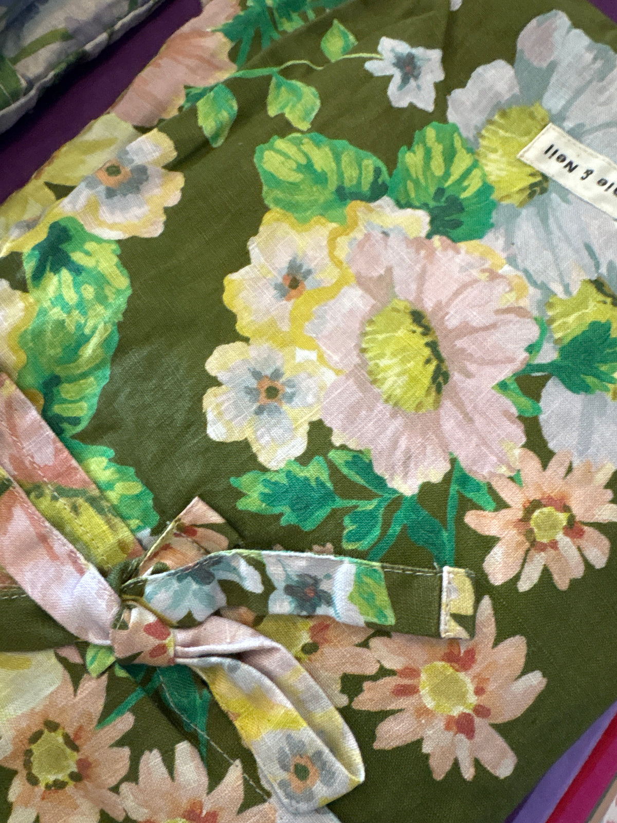 Bonnie and Neil Buttercup Olive Linen Standard Pillowcases