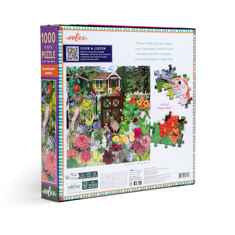 Eeboo 1000pc Puzzle - Scandinavian Garden