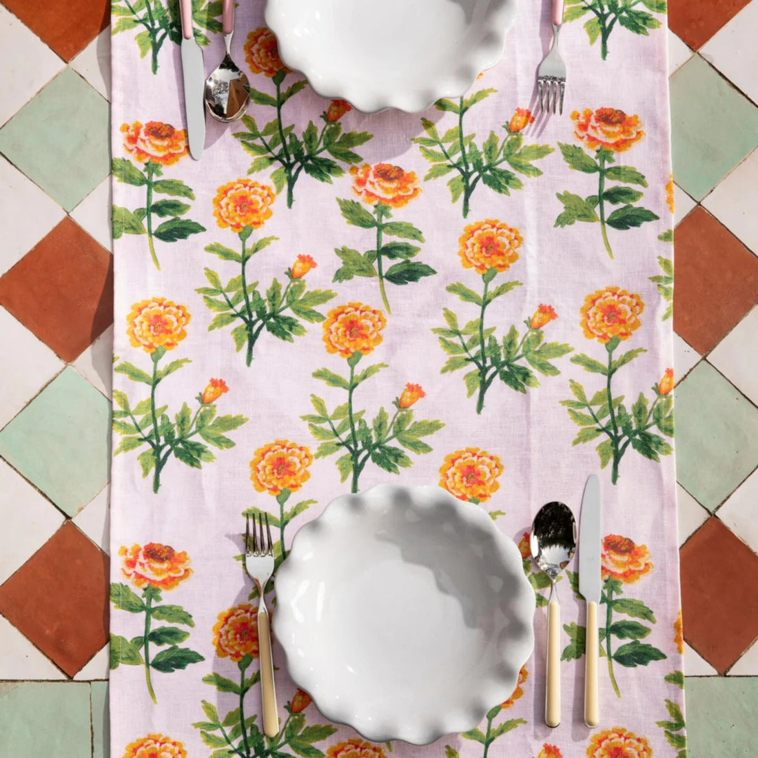 Petite Lani Floral Linen Table Runner