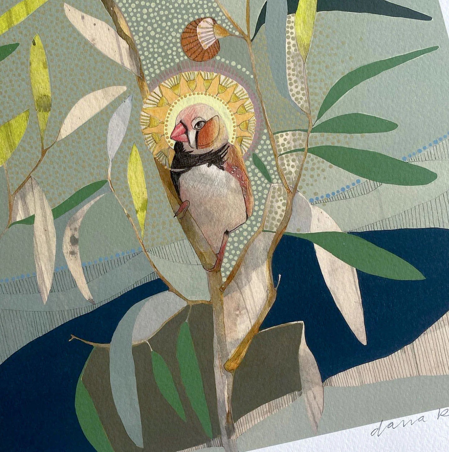Dana Kinter limited edition print - “the small things, zebra finch and eucalyptus”
