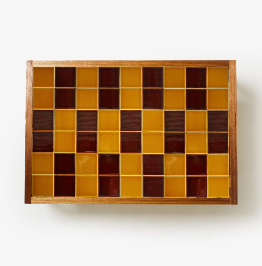 Bonnie and Neil Tiled Coffee Table Chocolate/Mustard