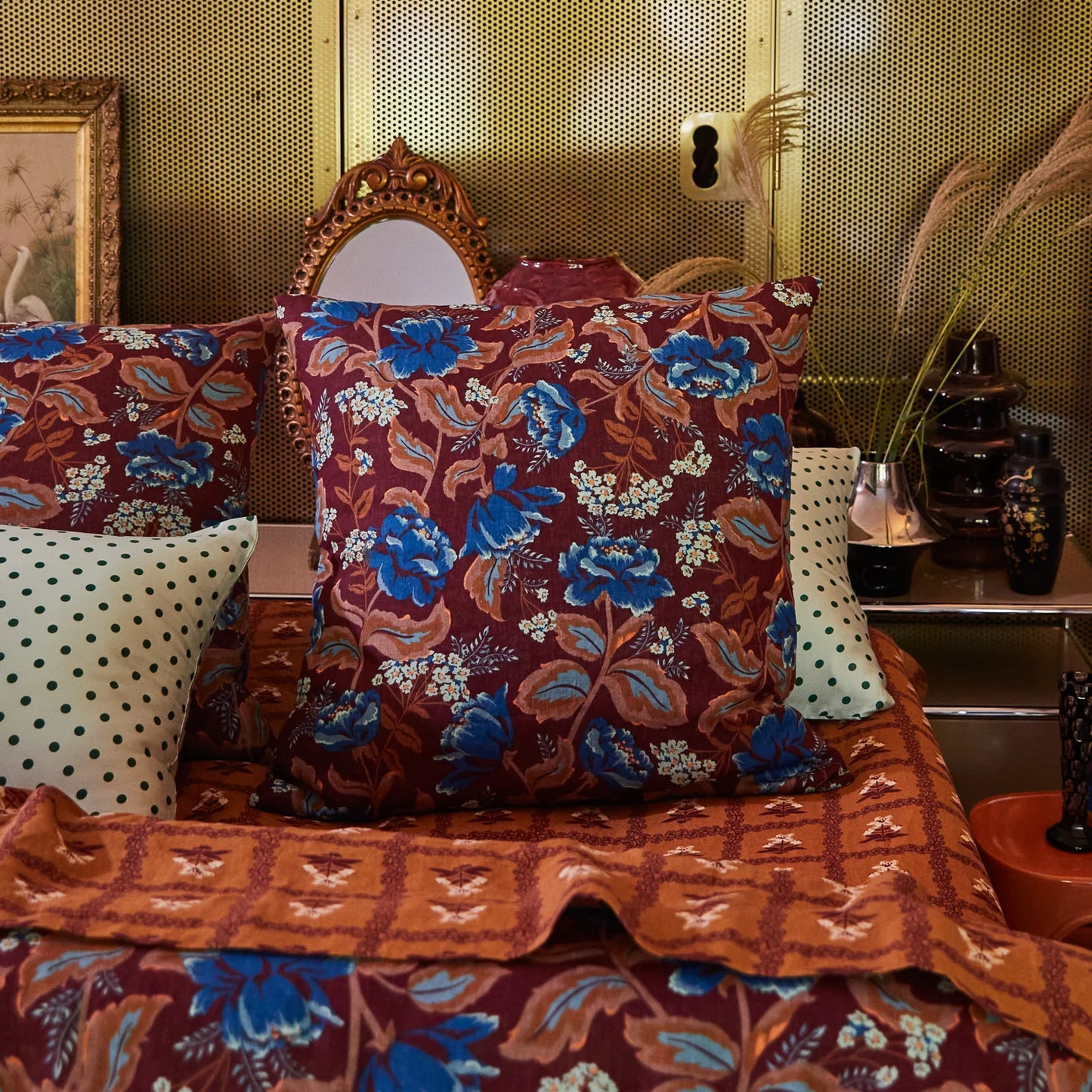 Sage and Clare Margot Euro Pillowcases - Mahogany