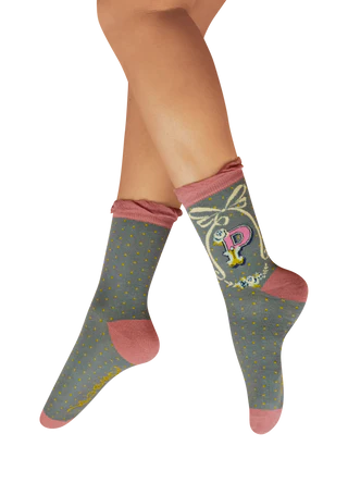 POWDER Letter Socks