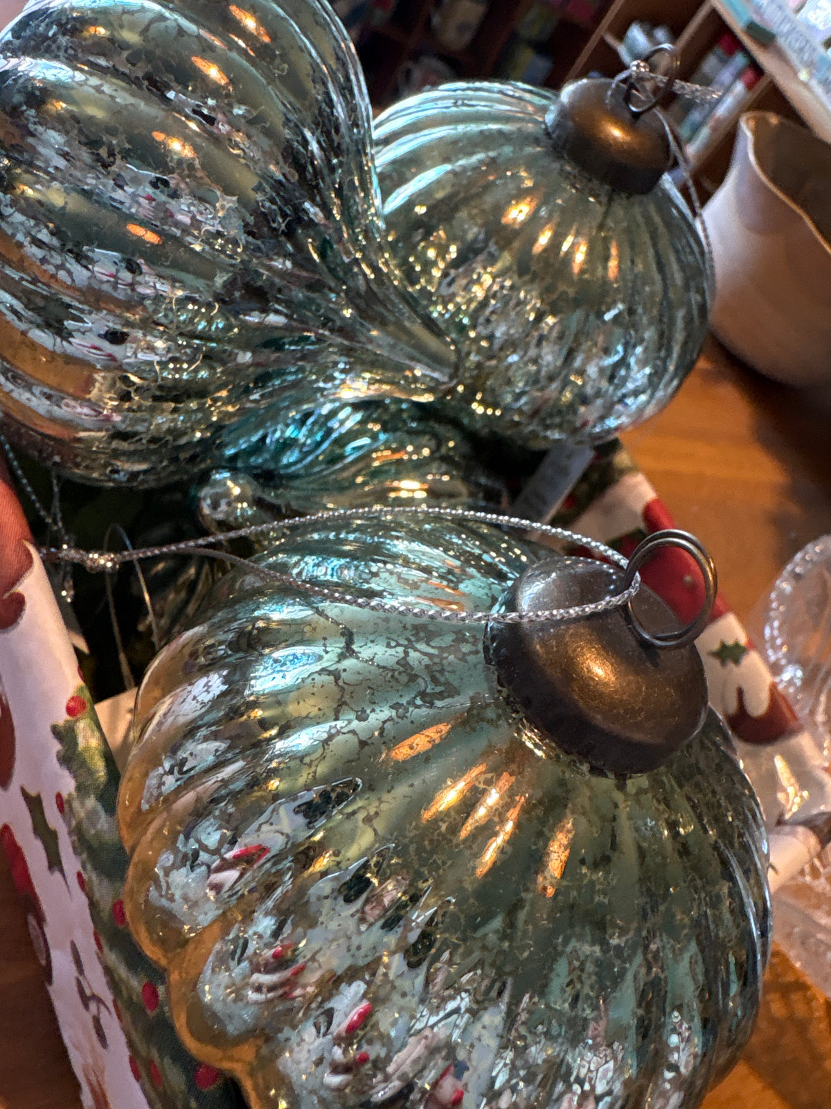 Frosty Blue Mercury Onion Decoration