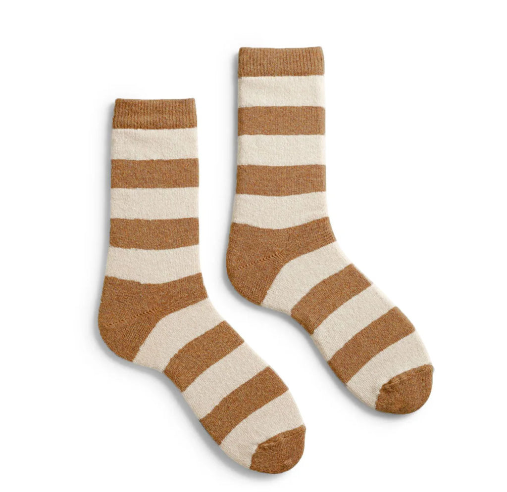 lisa b Women’s Merino Wool and Cashmere Socks - Rugby Stripe