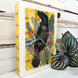 Lost & Found Art Co - Red Tail Black Cockatoo (warm yellow)