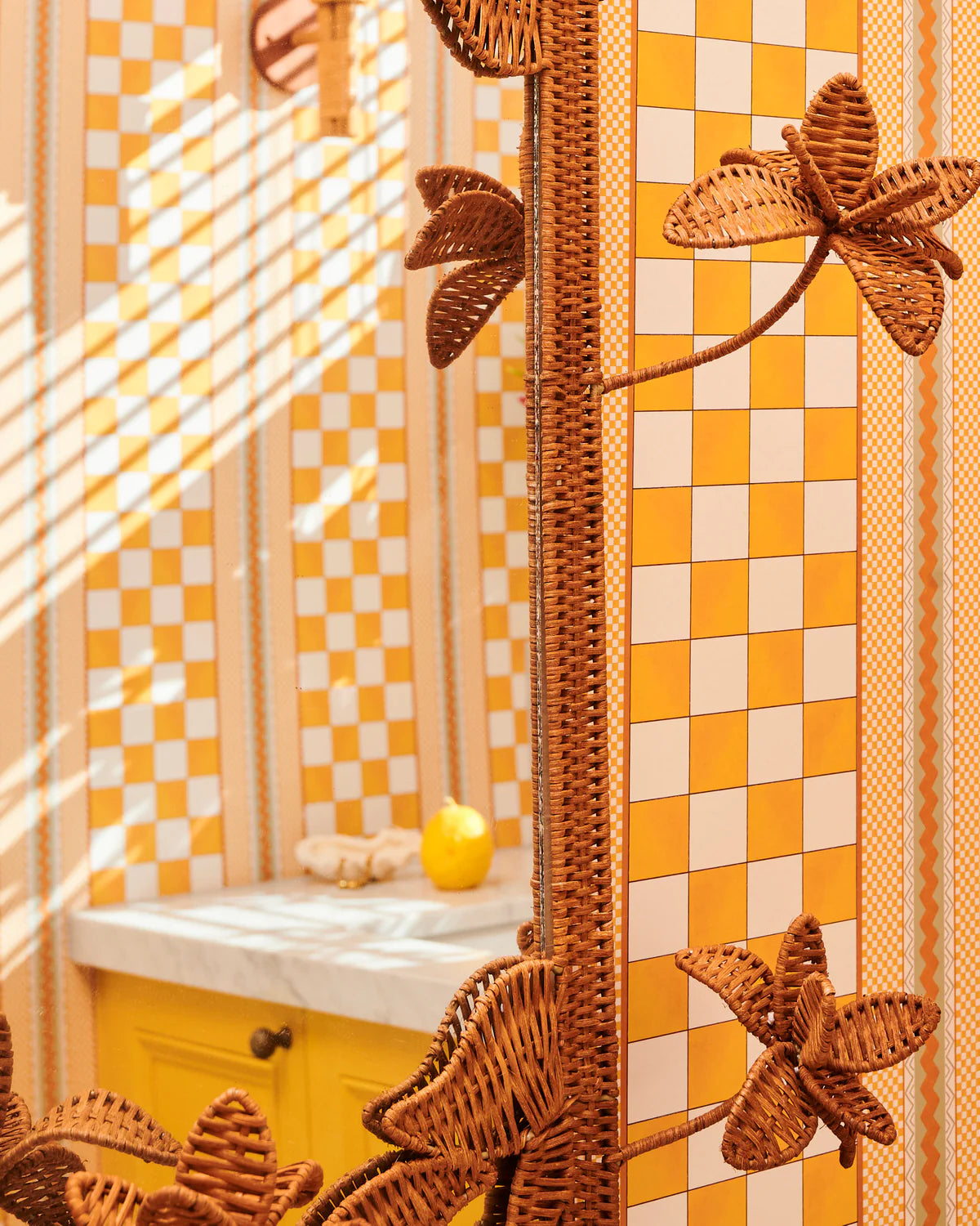 Kip and Co Rattan Flower Mirror