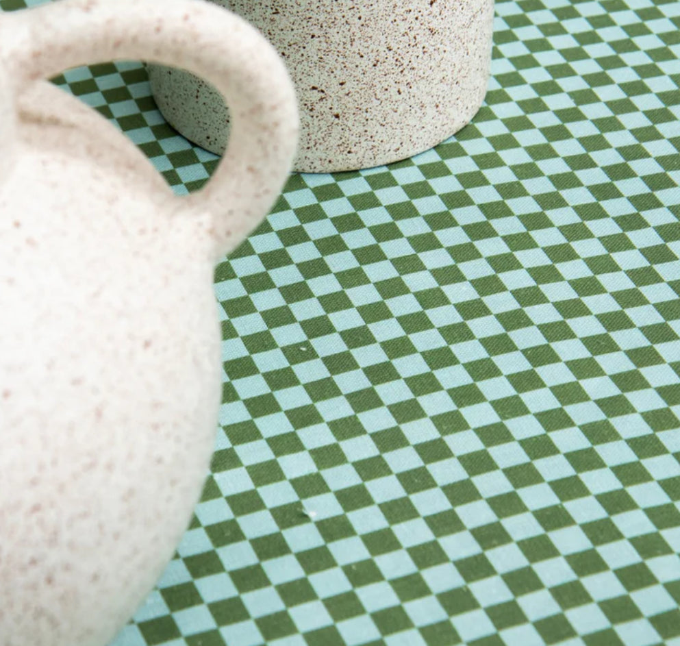 Bonnie and Neil Tiny Check Linen Tablecloth