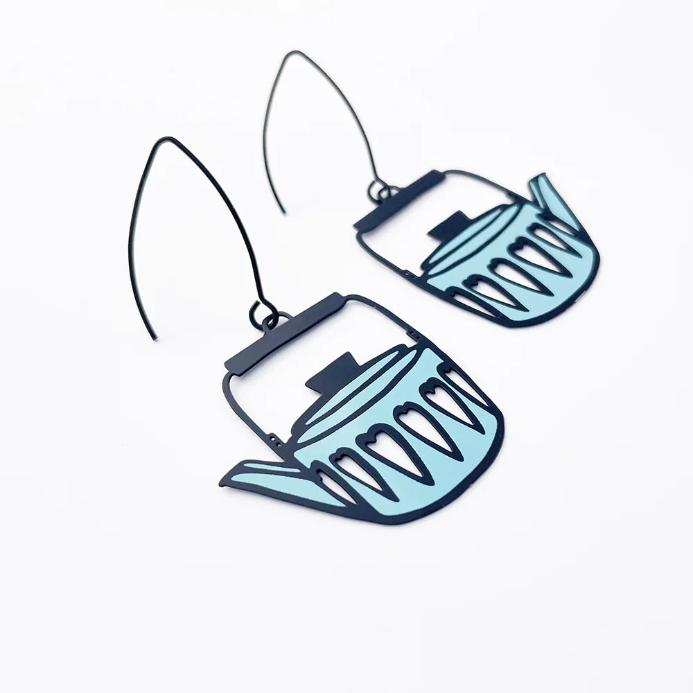 Denz Scandi Tea Pot Earrings - various colours