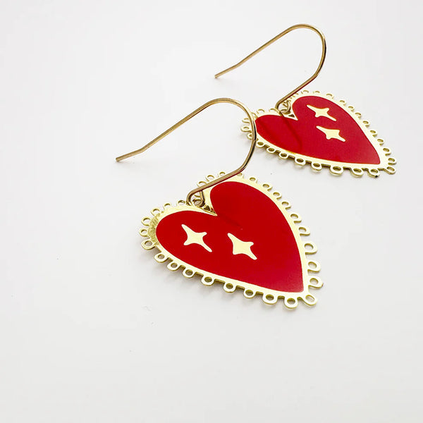 Denz Christmas Heart Earrings
