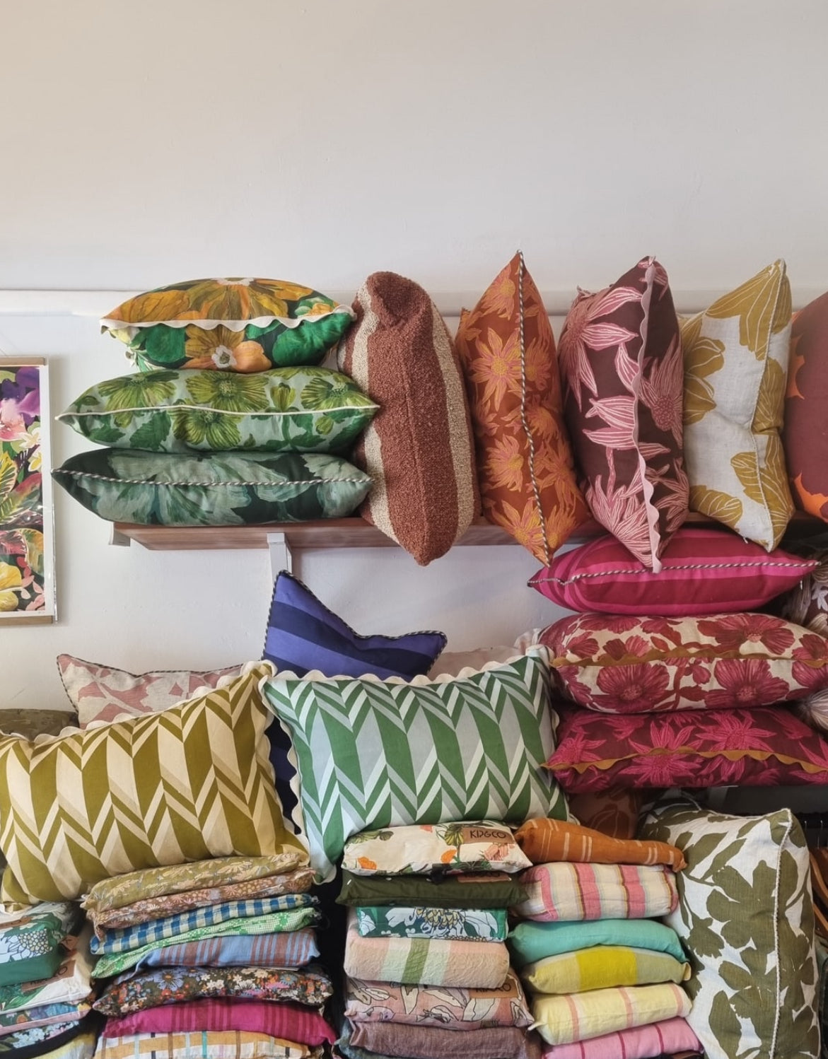 Bonnie and Neil Flannel Flower Cerise Cushion - 60cm