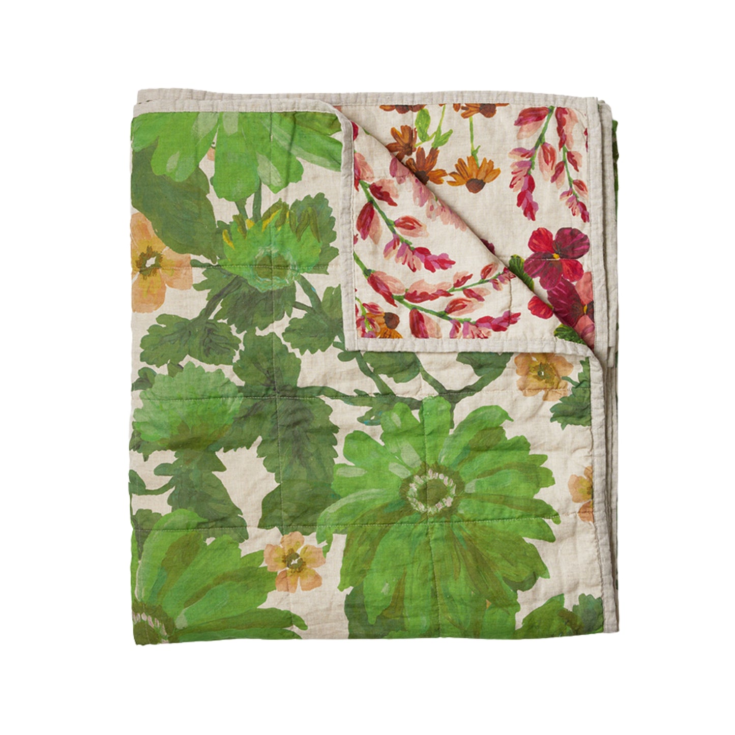 Bonnie and Neil Lupin/Marigold Quilted Linen Throw