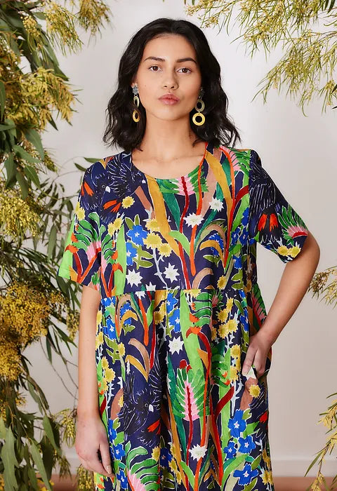 Togetherness Mira Smock Dress - Scattered Seed Print