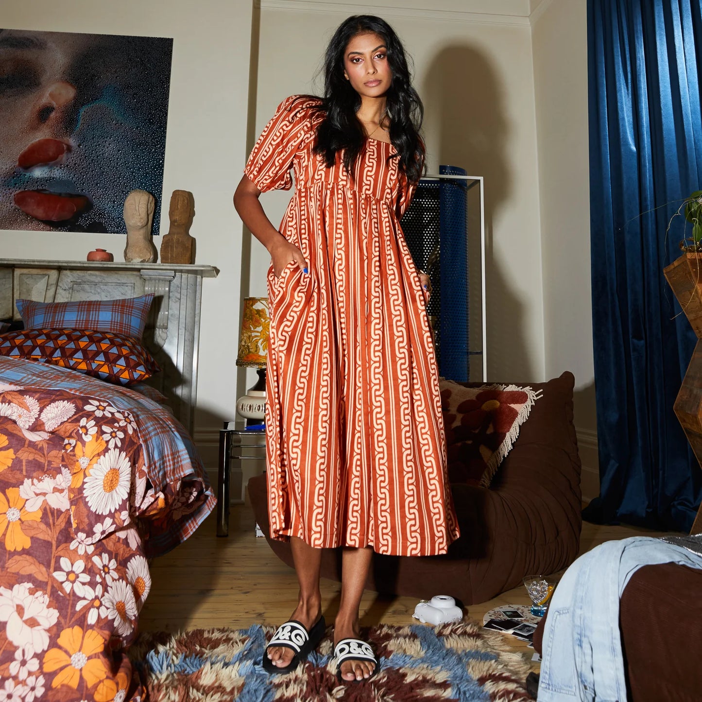 Sage and Clare Fidel Puff Sleeve Maxi Dress