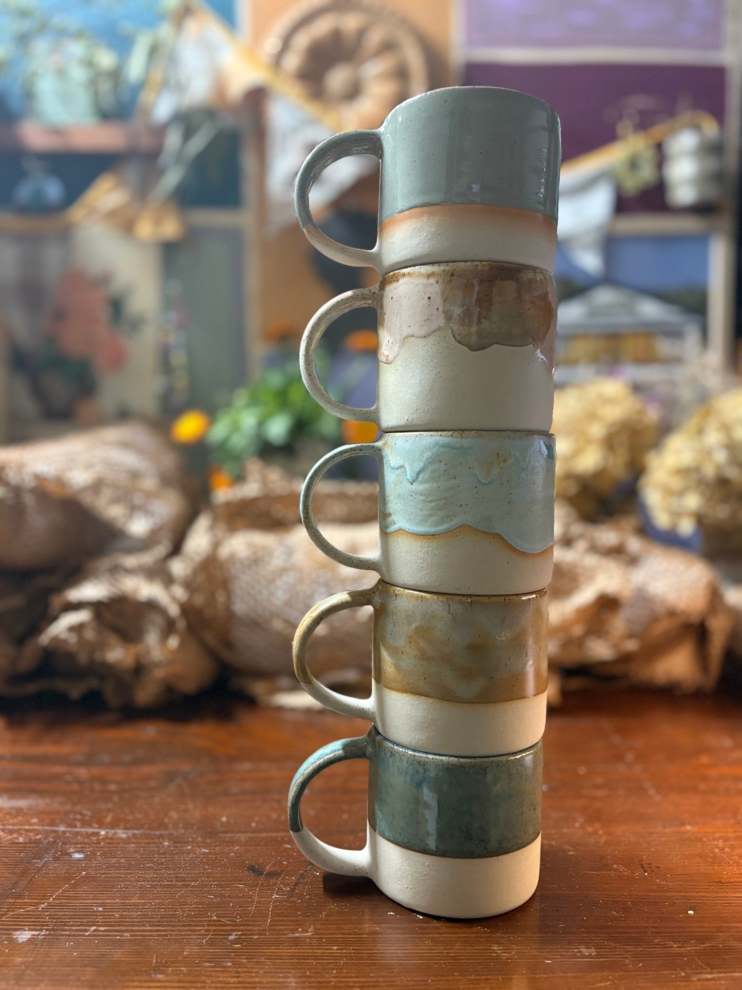 Kim Wallace Ceramic Short Mug - Sage