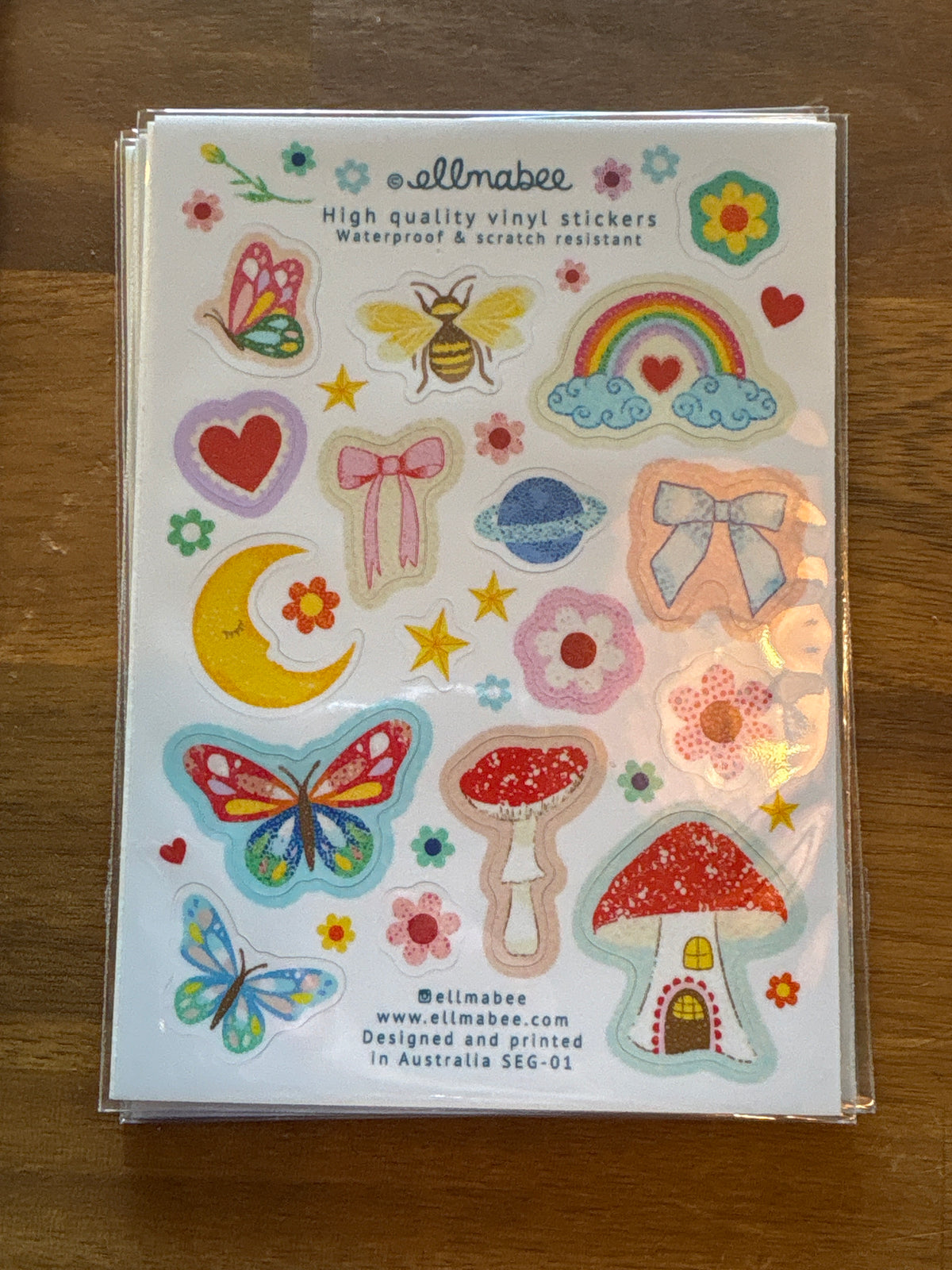 Ellmabee Vinyl Sticker Sheet - Fairy Garden