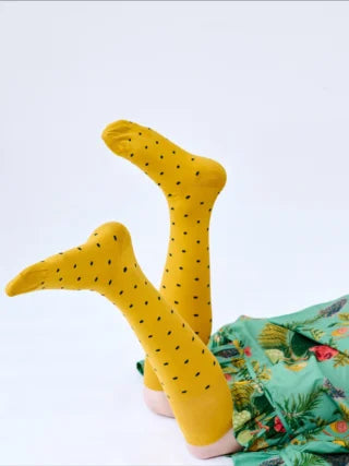 Tightology Dotty Cotton Socks - Ochre