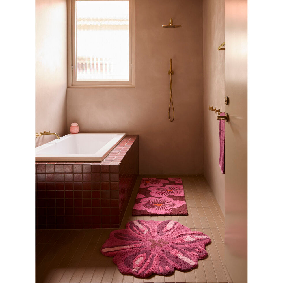 Bonnie and Neil Long Bath Mat - Jardin Pink