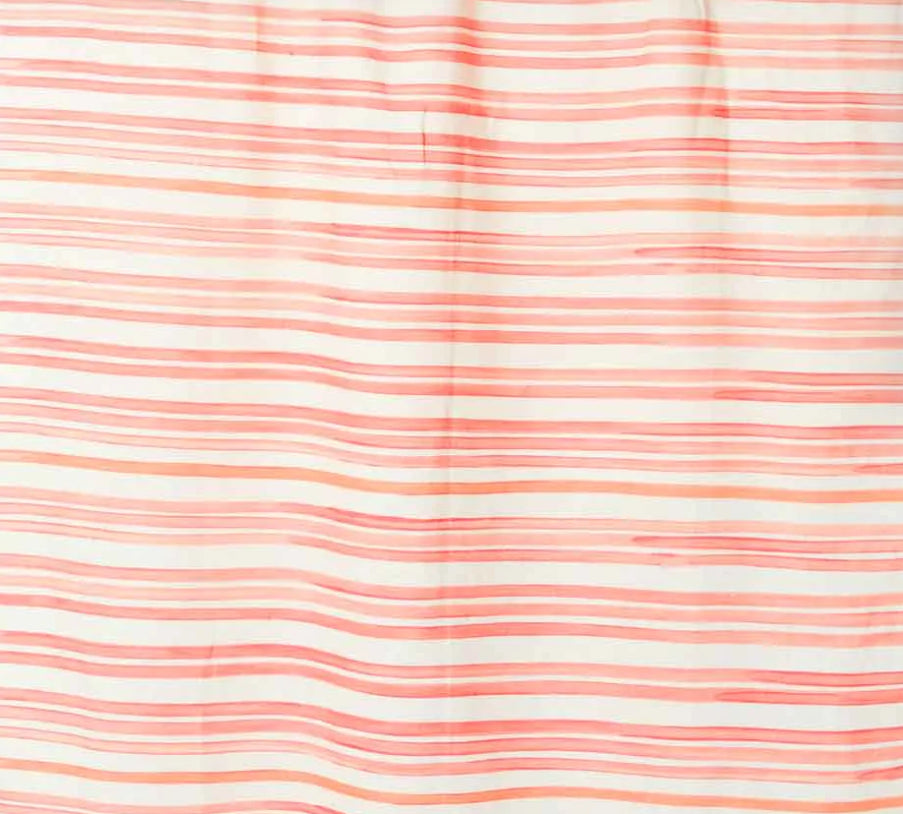 Bonnie and Neil Red Peach Striped Tablecloth