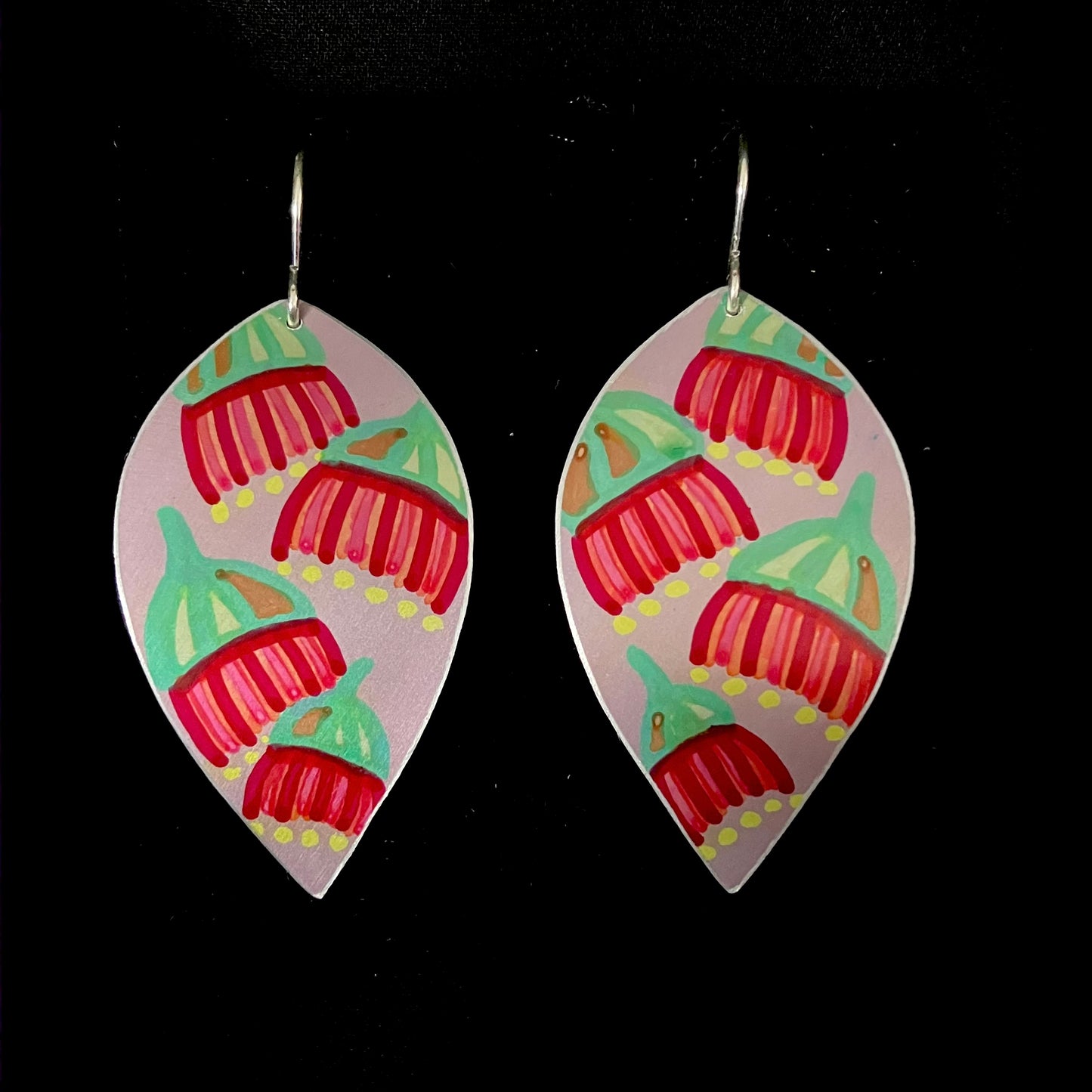 Dilkes-Hoffman Anodised Aluminium Earrings - Gum Blossom Extra Large
