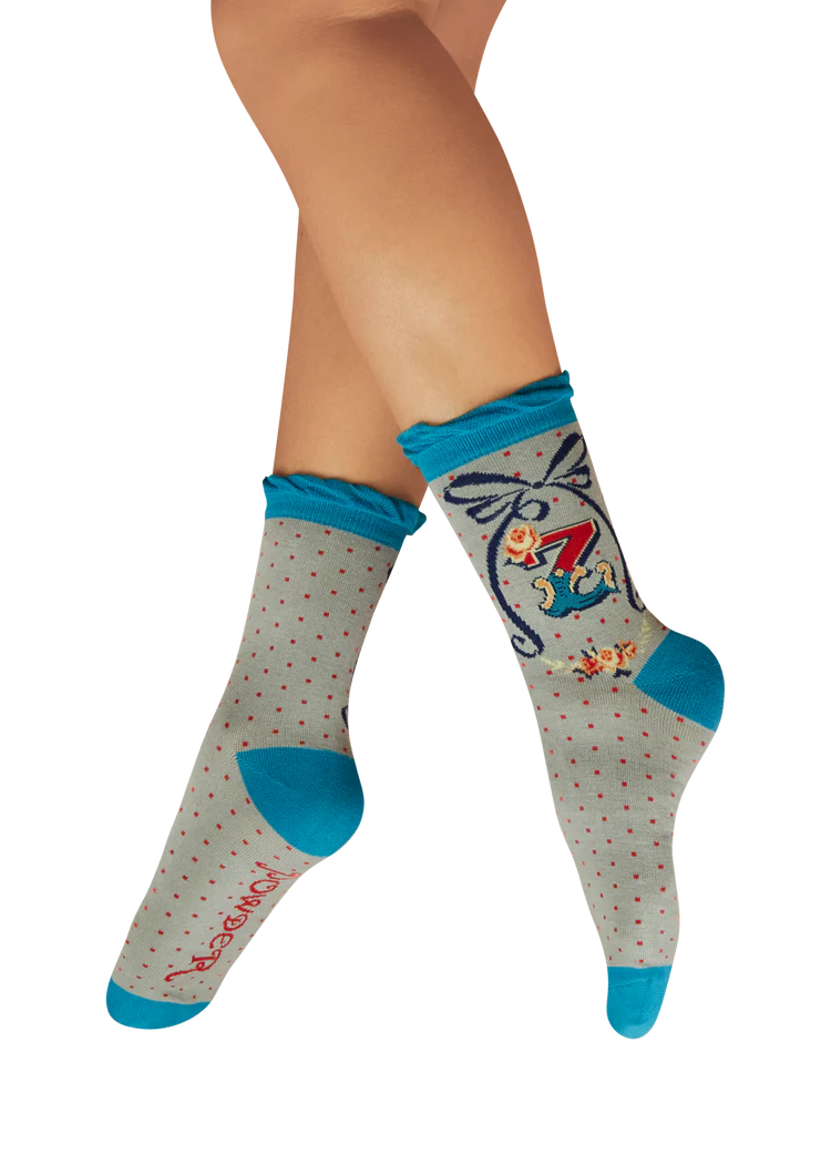 POWDER Letter Socks