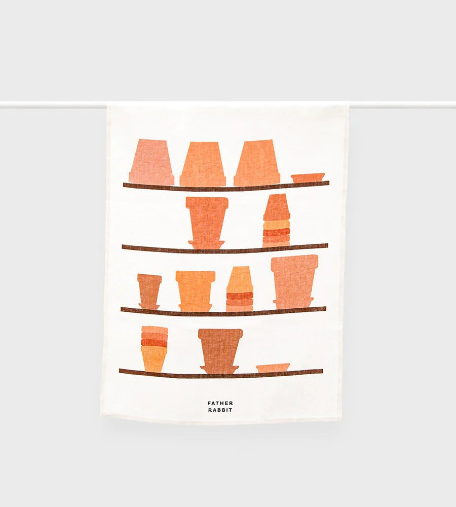 Father Rabbit Linen Tea Towel