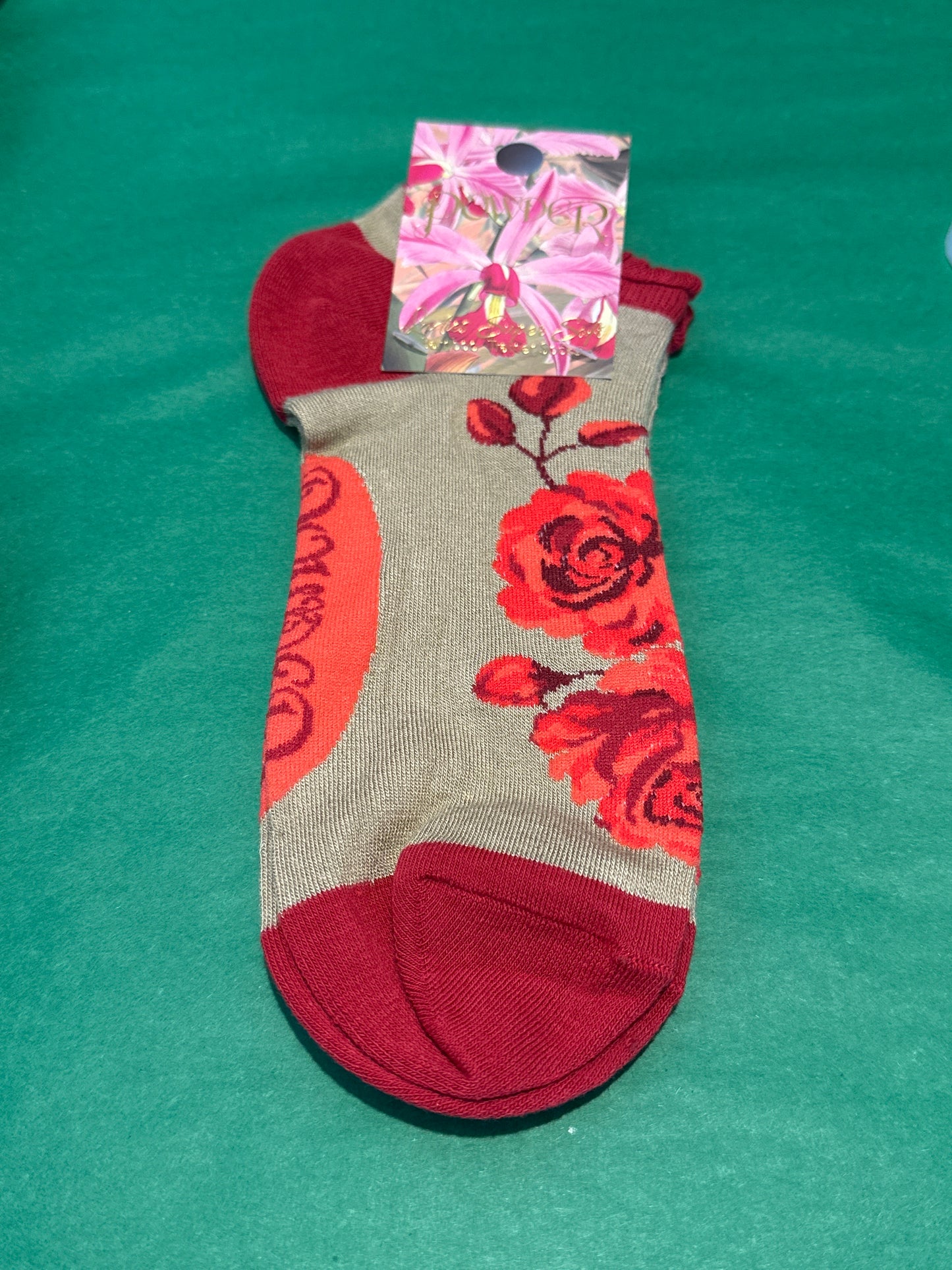 Powder Trainer Socks - Rouge Blooms