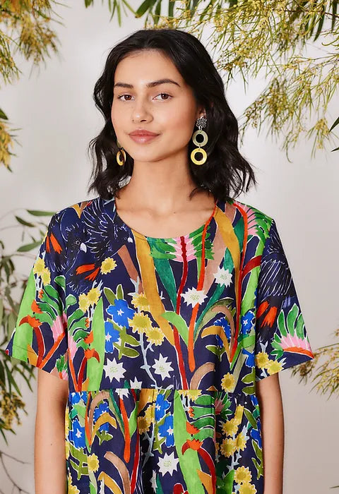 Togetherness Mira Smock Dress - Scattered Seed Print