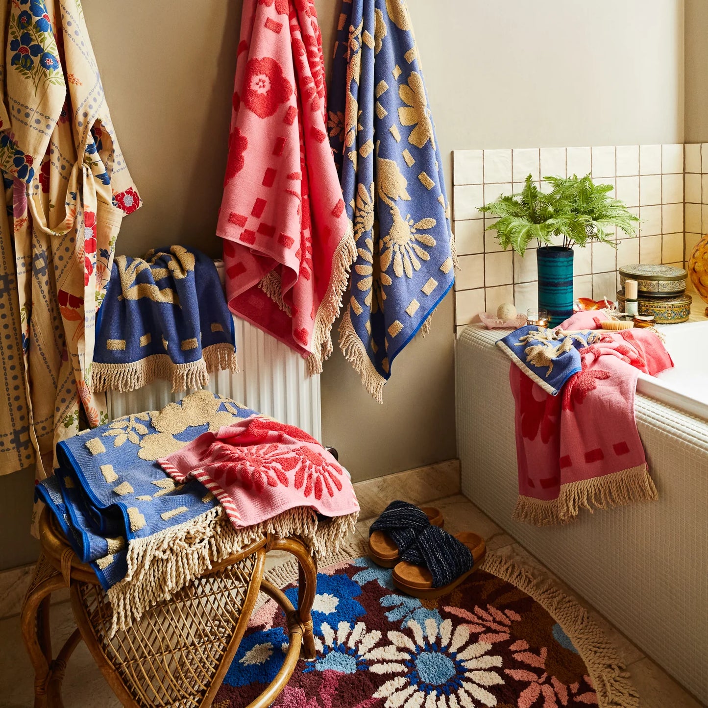 Sage and Clare Aja Hand Towel Ultramarine