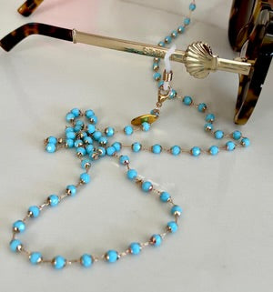 Salty Safari Sunglass Chain - Turquoise Crystals