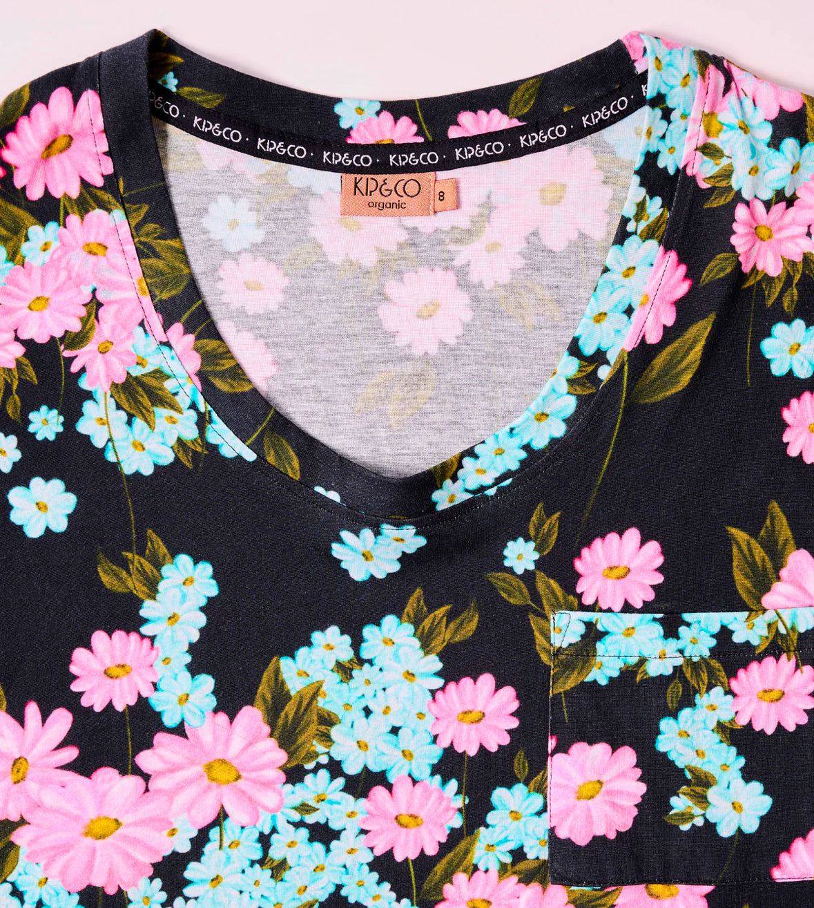 PERIWINKLE ORGANIC COTTON SHORT SLEEVE T-SHIRT & SLOUCH PANT PYJAMA SET