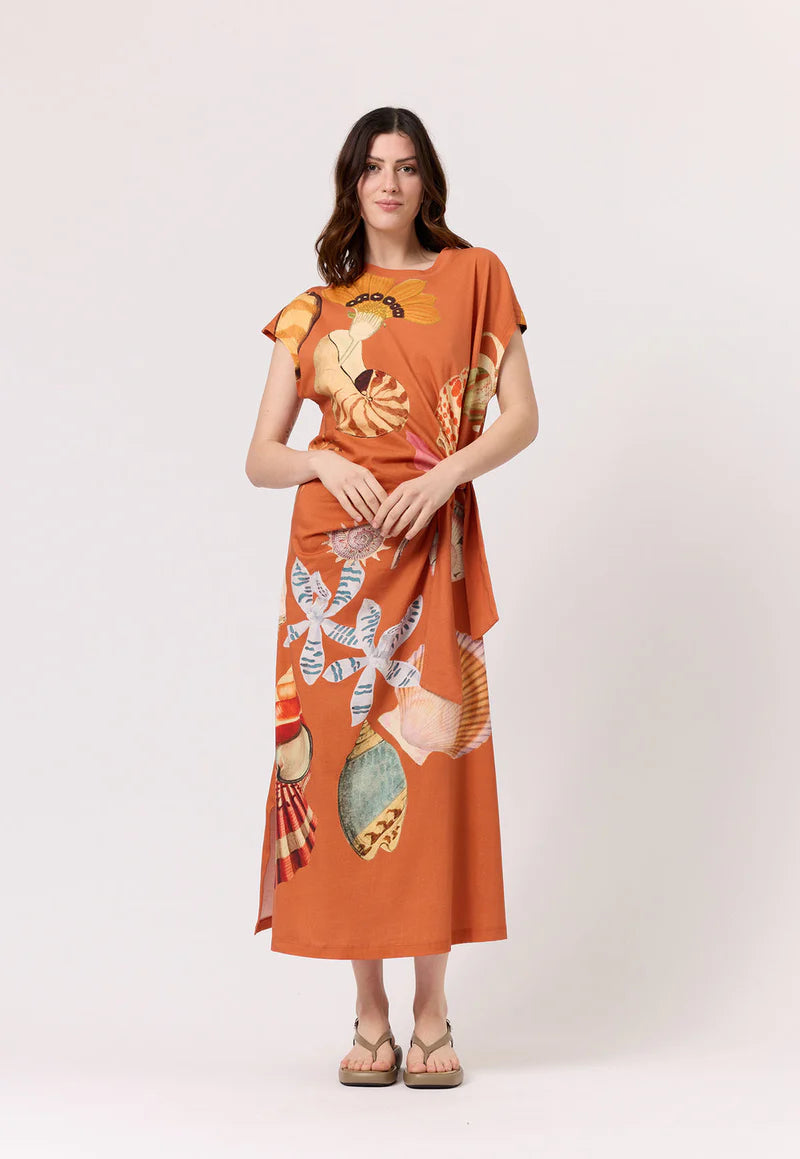 Nancybird Macey Dress - Rust Shell