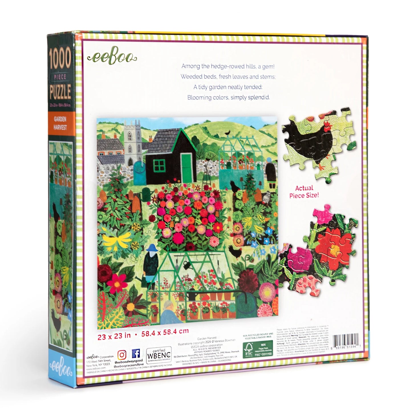 Eeboo 1000 piece puzzle - Garden Harvest