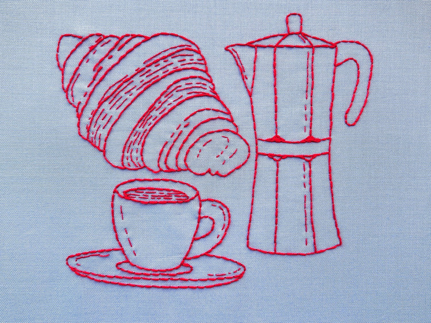 Lily Upton coffee and Croissant Stick and Stitch - Various Colours