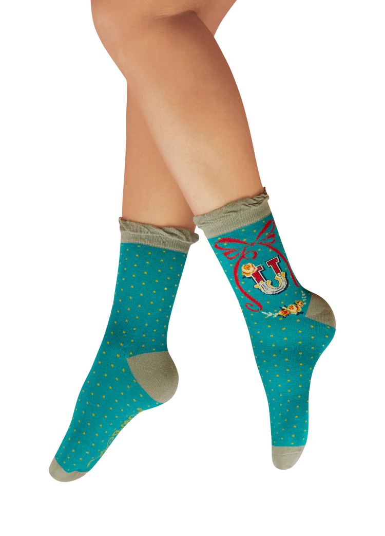 POWDER Letter Socks
