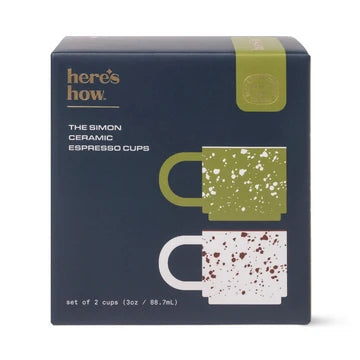 The Simon Ceramic Espresso Cups - Cream and Olive