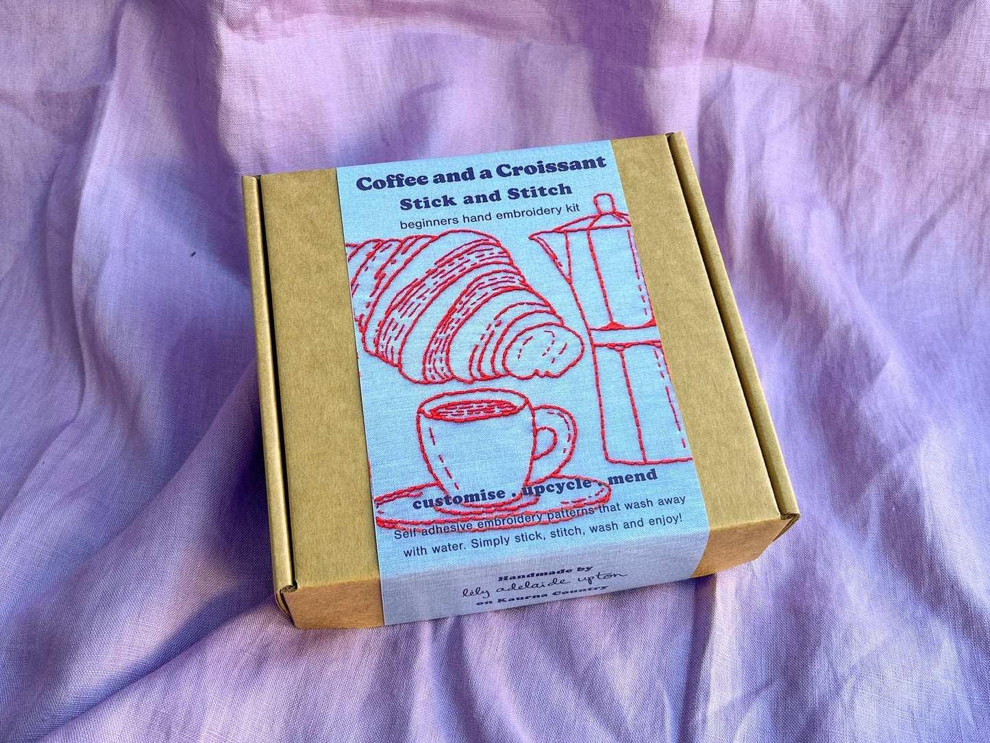 Lily Upton coffee and Croissant Stick and Stitch - Various Colours